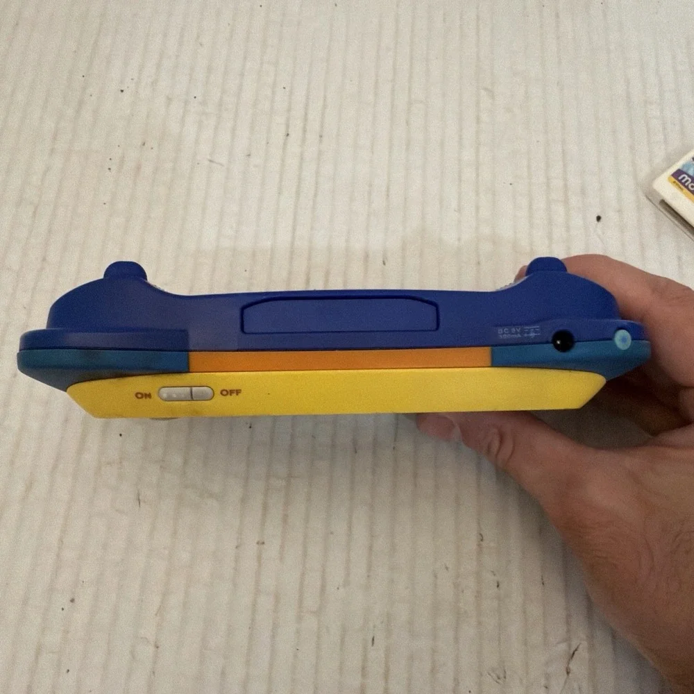 VTech MobiGo Touch Learning System Blue Yellow Handheld Console 2 Games